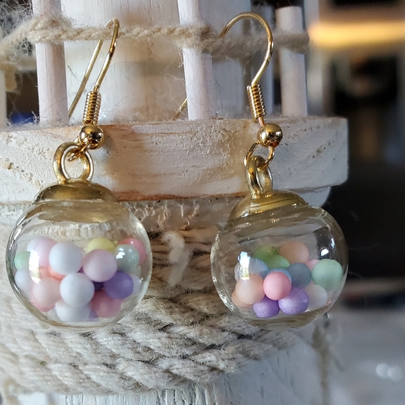 Gumball Candy Jar Earrings - Picture 2 of 7